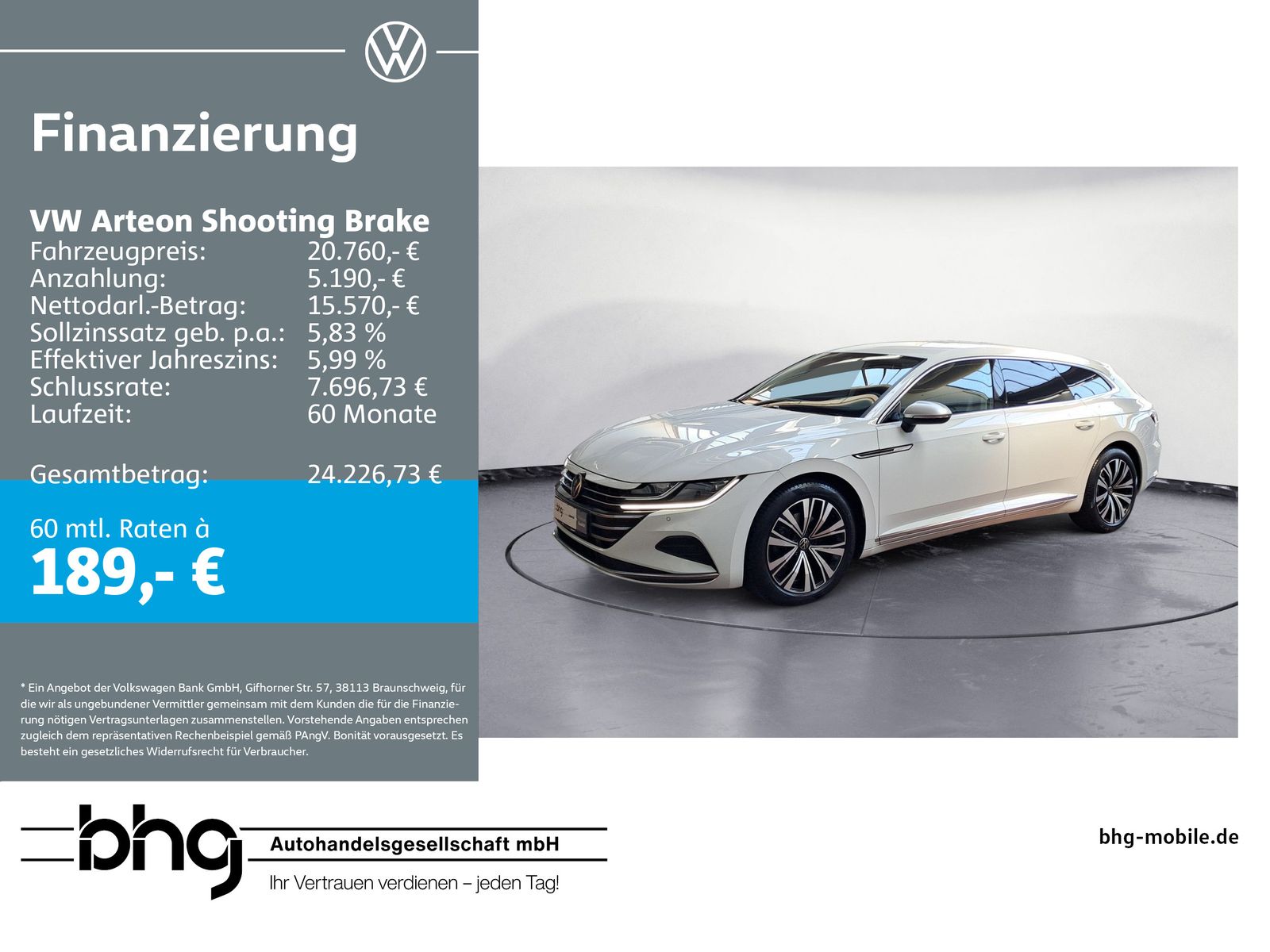 VW Arteon Shooting Brake Elegance 2.0 TDI *NAVI*KAM