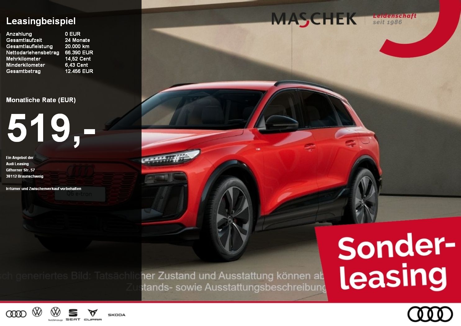 Audi Q6 e-tron S line nur bis 25.04.! LM21 AHK B&O OL