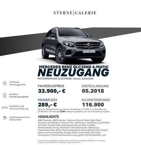 Mercedes-Benz GLC 350 d 4MATIC AMG-LINE/NIGHT/DISTRO+/360°/TOT