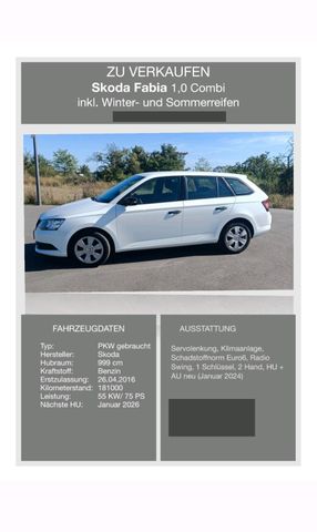 Skoda SKODA FABIA 1,0 Combilimosine weiß