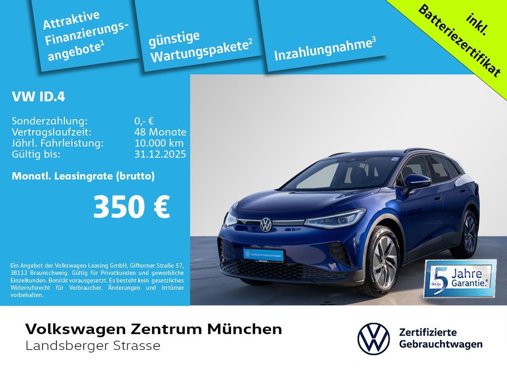 Volkswagen ID.4 Pure 125kW Wärmepumpe ACC CCS IQ.Light Navi