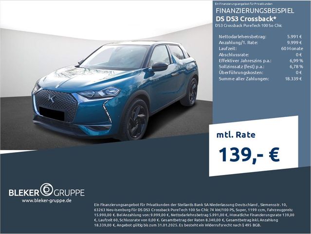 DS Automobiles DS3 Crossback PureTech 100 So Chic