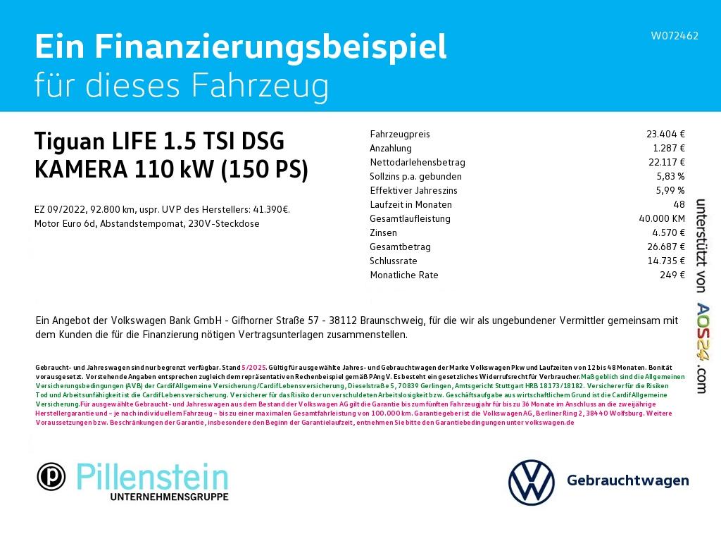 Volkswagen Tiguan LIFE 1.5 TSI DSG KAMERA NAVI ACC SHZ