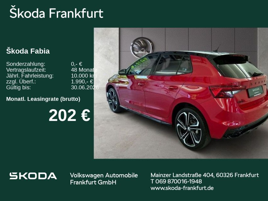 Skoda Fabia Tour 1,0 TSI 85 kW 7-Gang-DSG zzgl. 1.000€