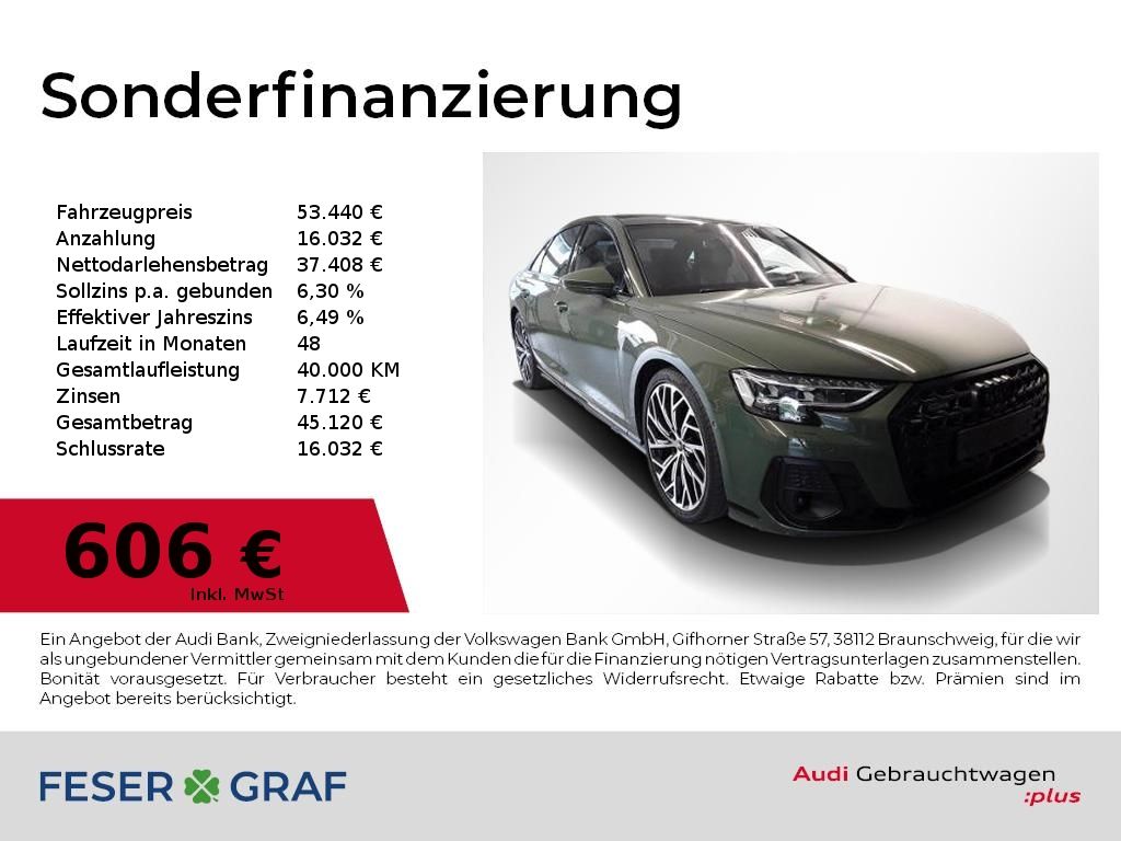 AUDI A8 50 TDI 2x S Line Pano,HUD,B&amp;O,Sitzbel,Dynamik