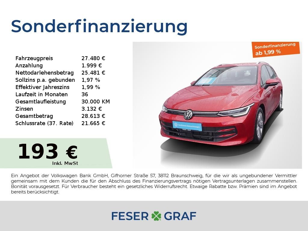 Golf VIII Variant LIFE 1.5eTSI DSG R-Kamera ACC
