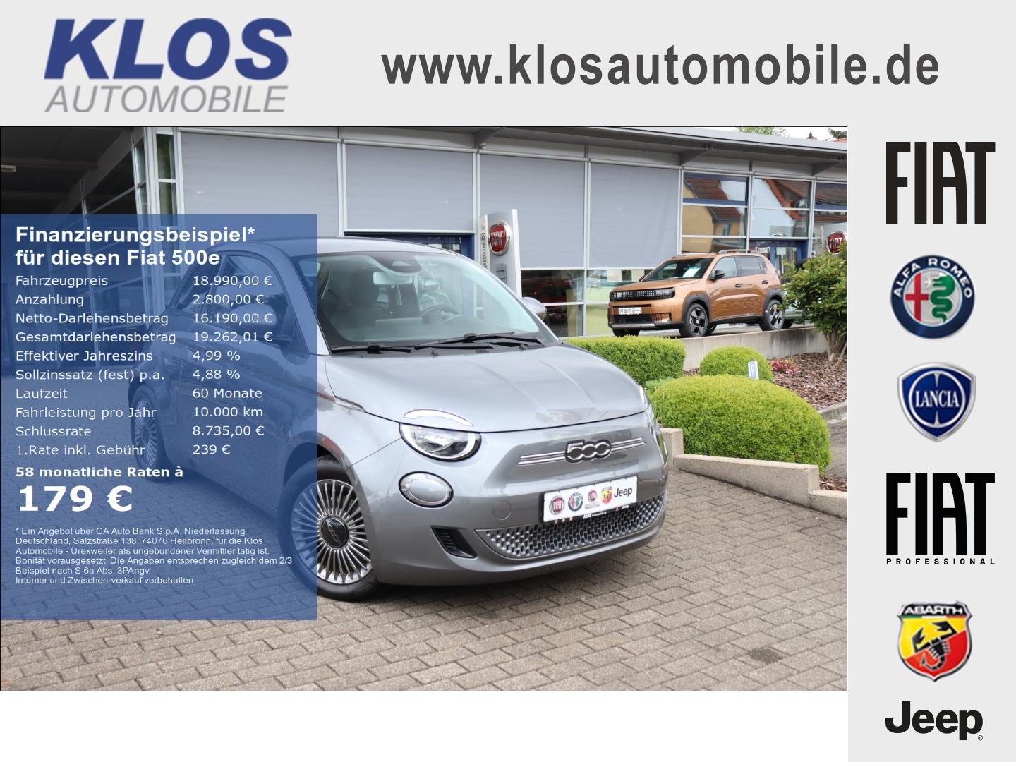 Fiat 500e ICON 42 kWh 118PS NAVI CARPLAY KLIMA KOMFOR