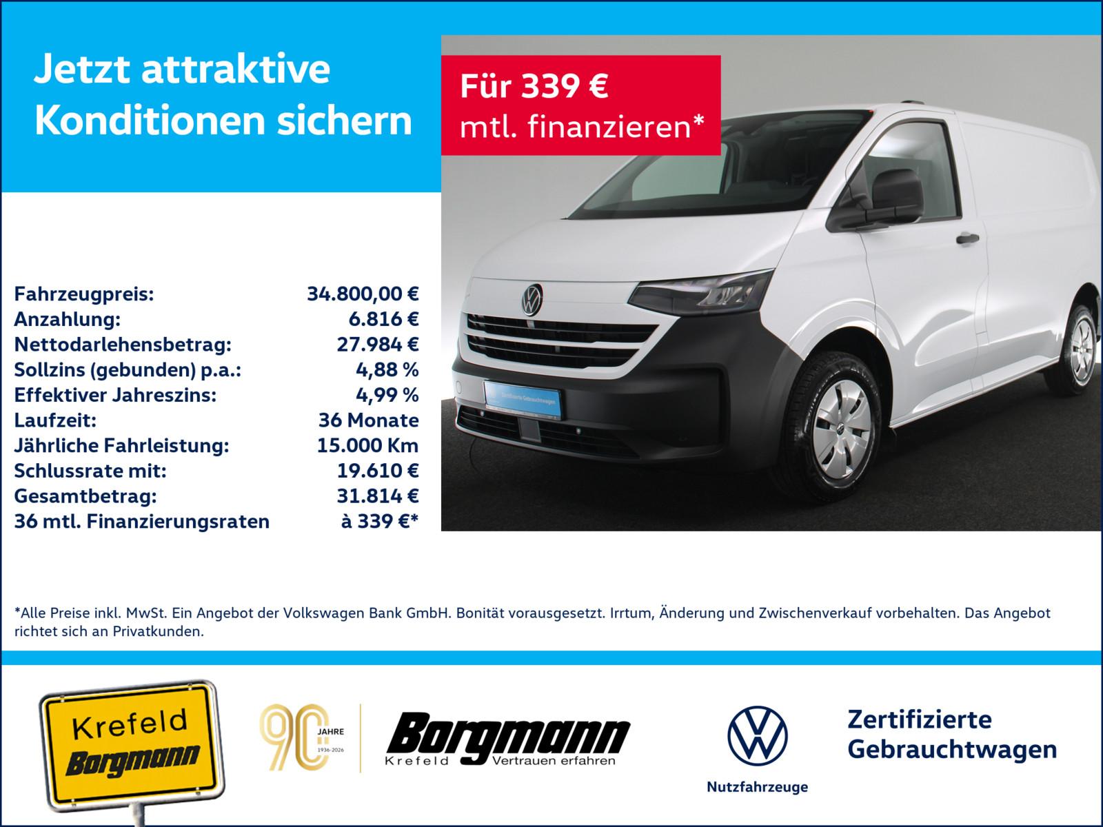 Volkswagen T7 Transporter Kasten 2.0 TDI KR L1H1 AHK