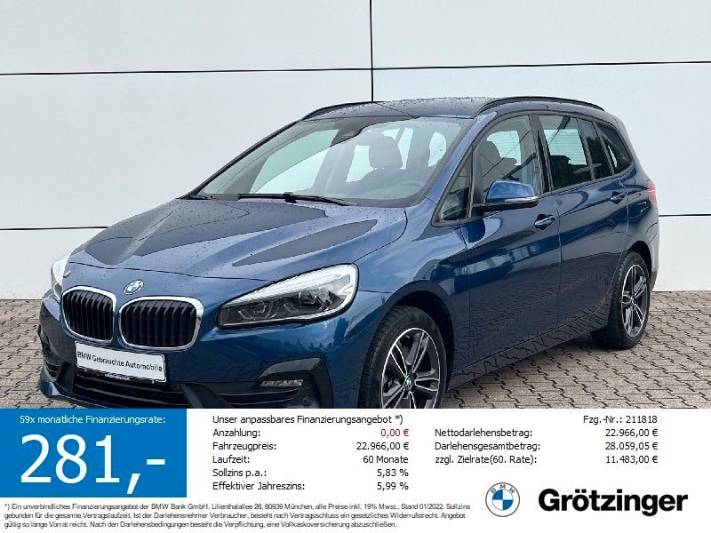 BMW 218i Gran Tourer LED+Navi+MFL+AHK+SHZ+PDC+GRA