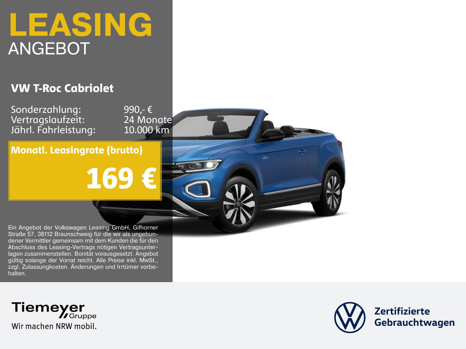 Volkswagen T-Roc Cabriolet 1.0 TSI GOAL NAVI RÜCKFAHRKAMERA