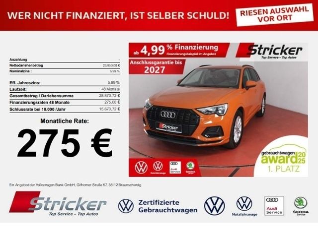 Audi Q3 35 TFSI S-tronic 275,-ohne Anzahlung Navi Sit