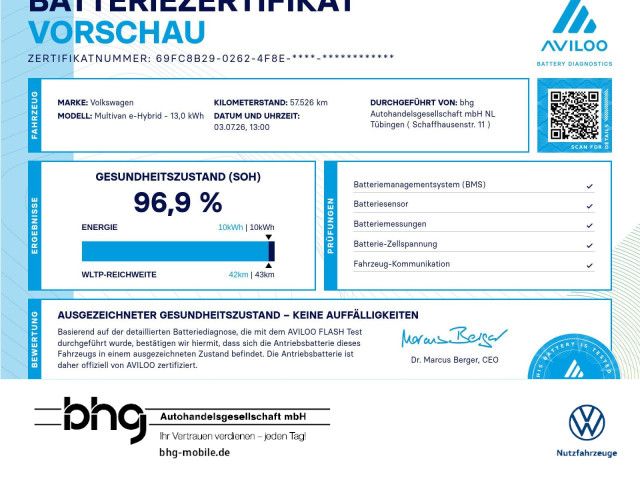 Volkswagen T7 Multivan Life 1,4 TSI eHybrid DSG
