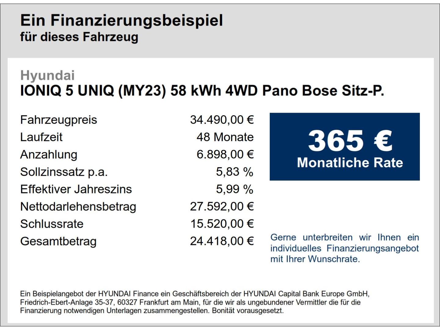 Hyundai IONIQ 5 UNIQ (MY23) 58 kWh 4WD Pano Bose Sitz-P.