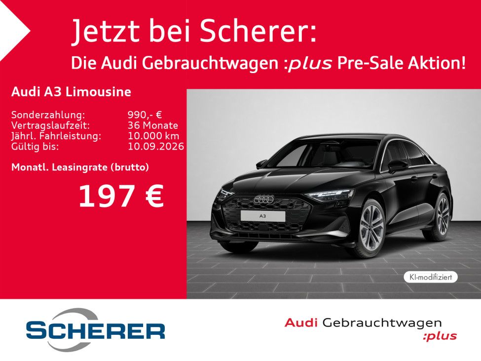 Audi A3 Limousine advanced TFSI KAMERA AHK ACC