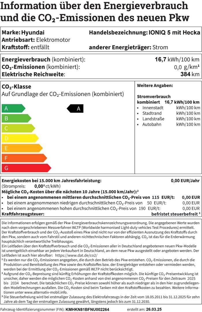 Fahrzeugabbildung Hyundai IONIQ 5 Heckantrieb 58kWh Batt., DYNAMIQ-Paket