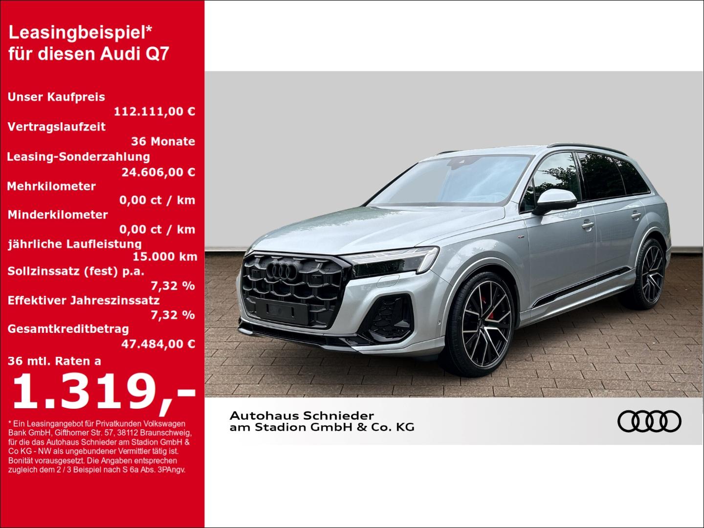 Audi Q7 50 TDI S-LINE+HUD+PANO+AHK+LEDER+STANDHZG+MAT