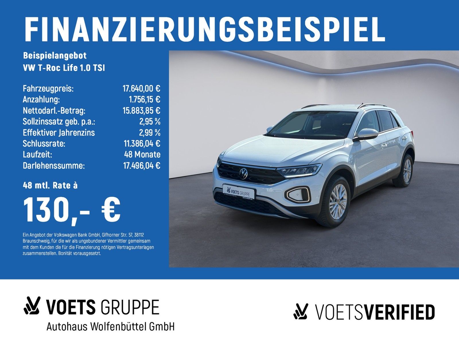 Volkswagen T-Roc Life 1.0 TSI LED+NAVI+SHZ