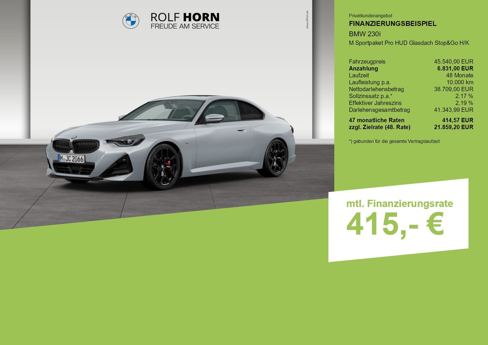 BMW 230i M Sportpaket Pro HUD Glasdach Stop&Go H K foto 3