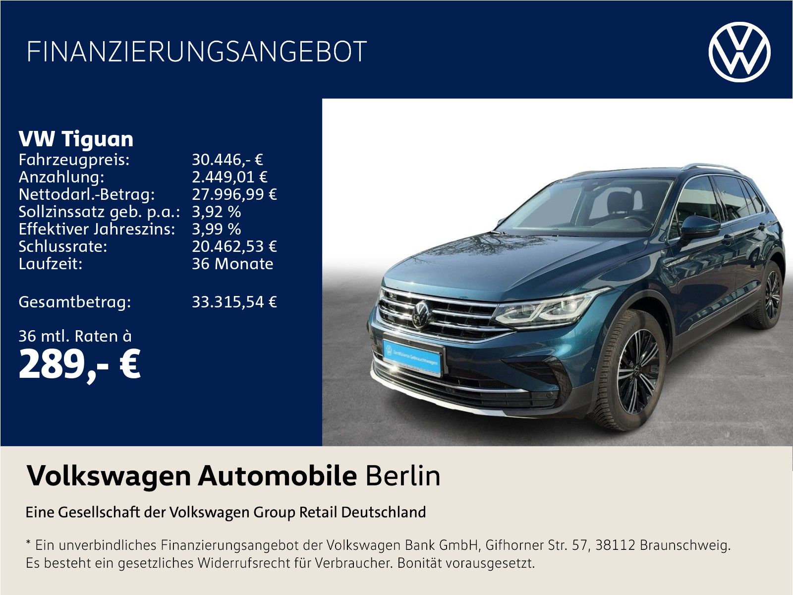 Volkswagen Tiguan 2.0 TDI DSG Elegance 4Motion Navi SHZ