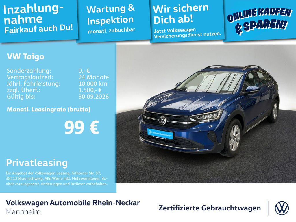 Volkswagen Taigo Life 1.0 TSI LED Navi Einparkhilfe UVM