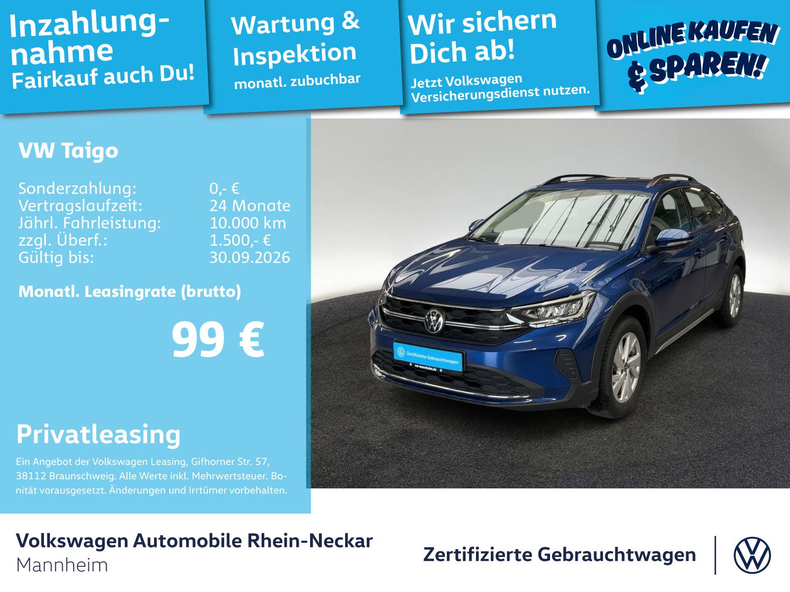 Volkswagen Taigo Life 1.0 TSI LED Navi Einparkhilfe UVM