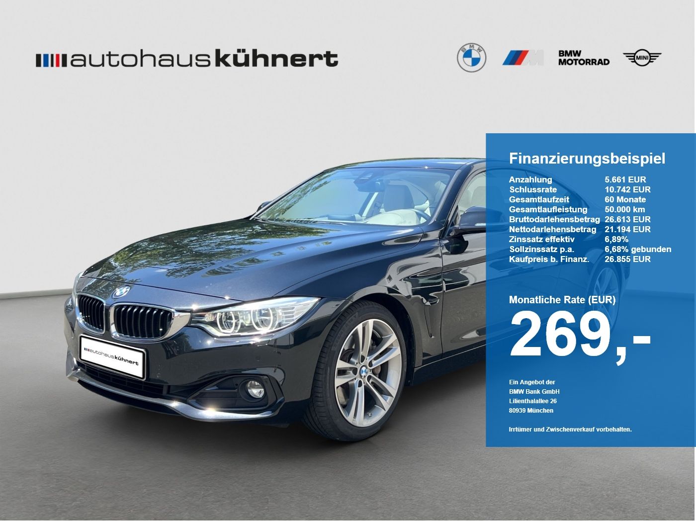 BMW 435 i Coupe SpurAss XEN HUD Navi ParkAss RFK Spor