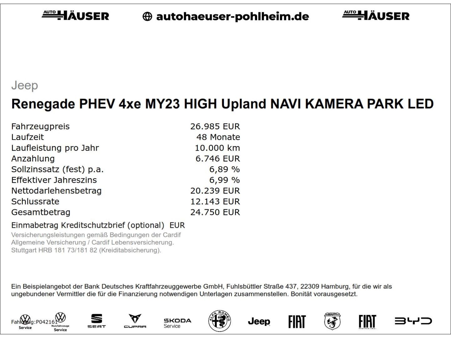 Jeep Renegade PHEV 4xe MY23 HIGH Upland NAVI KAMERA P imagem 2