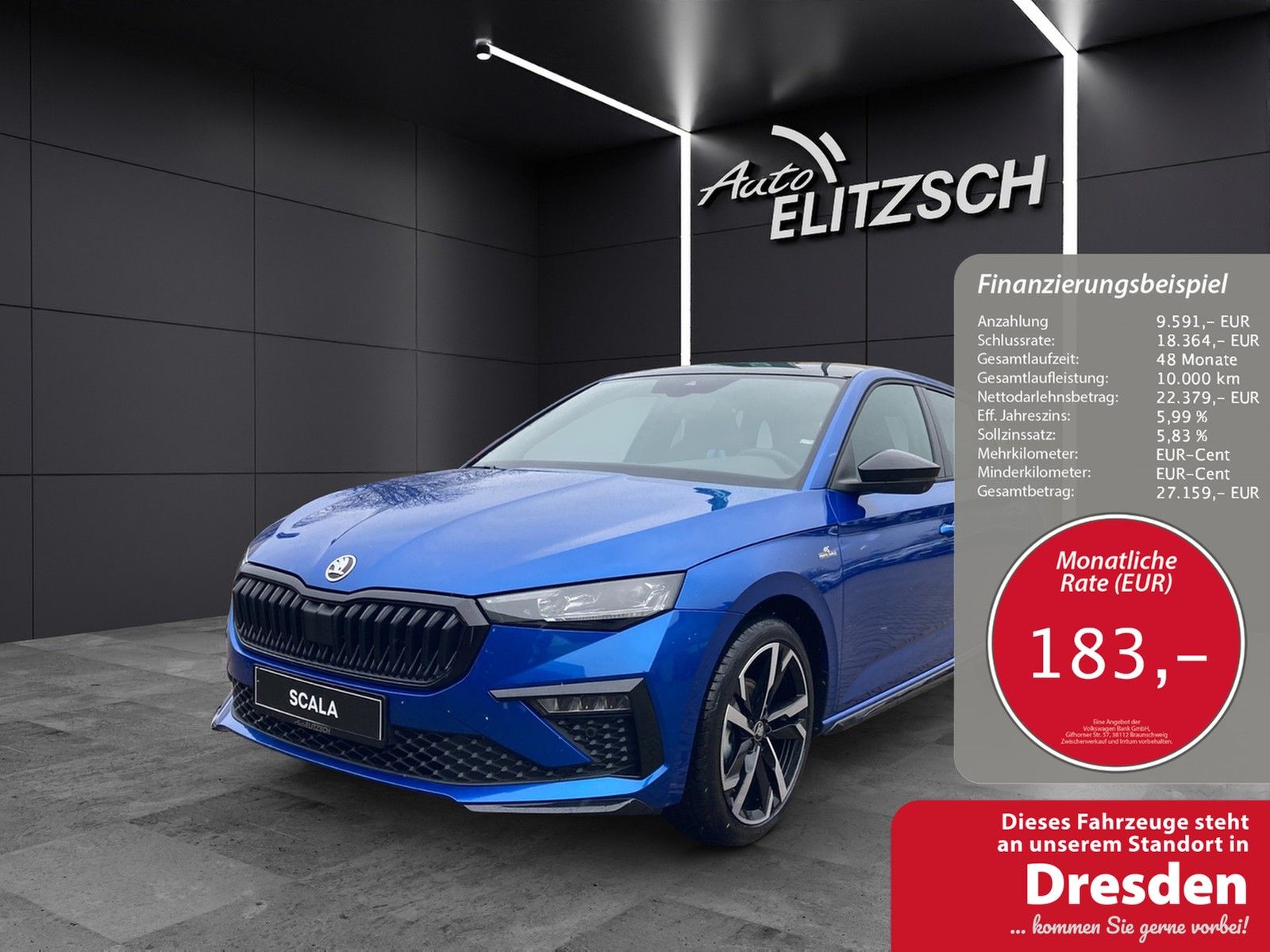 Fahrzeugabbildung SKODA Scala Monte Carlo 1.5TSI DSG Matrix Panodach Di
