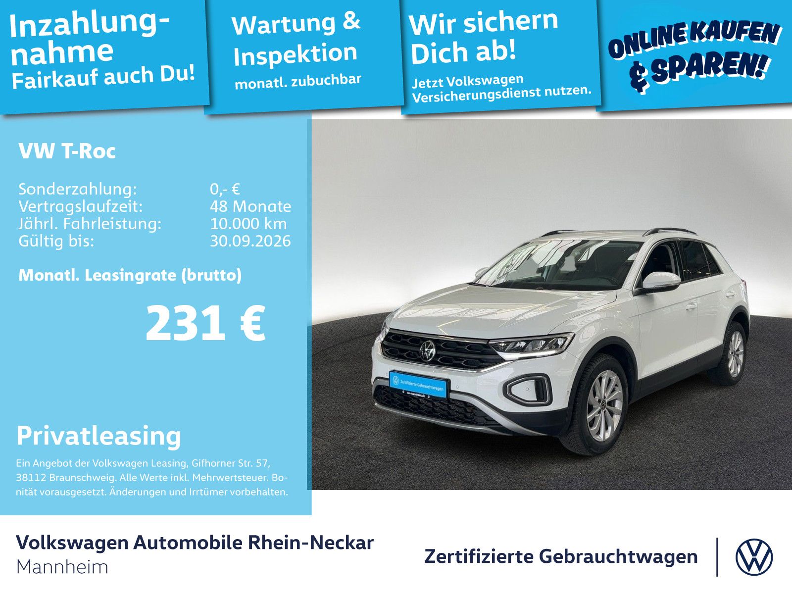 Volkswagen T-Roc 2.0 TDI Life Navi Kamera LED uvm