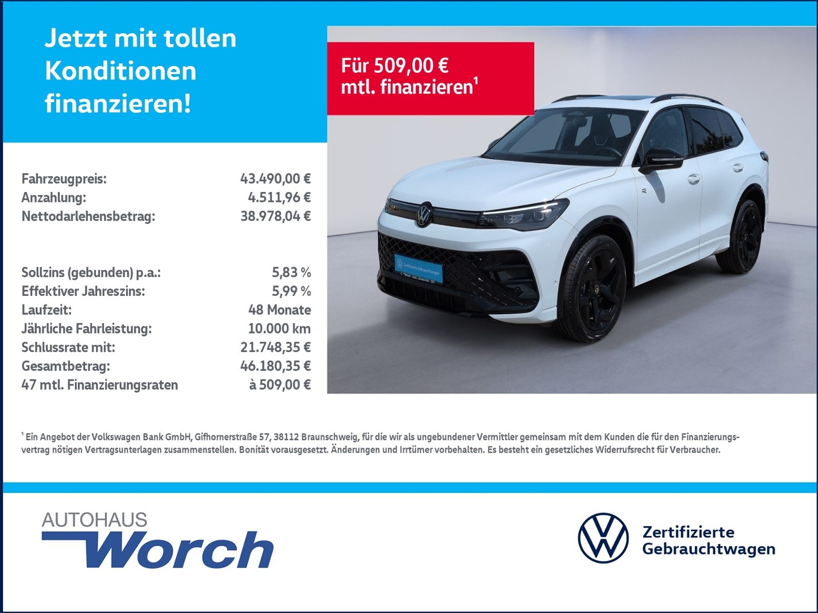 Tiguan R-Line 1.5 eTSI DSG AHK+PANO+BlackStyle+