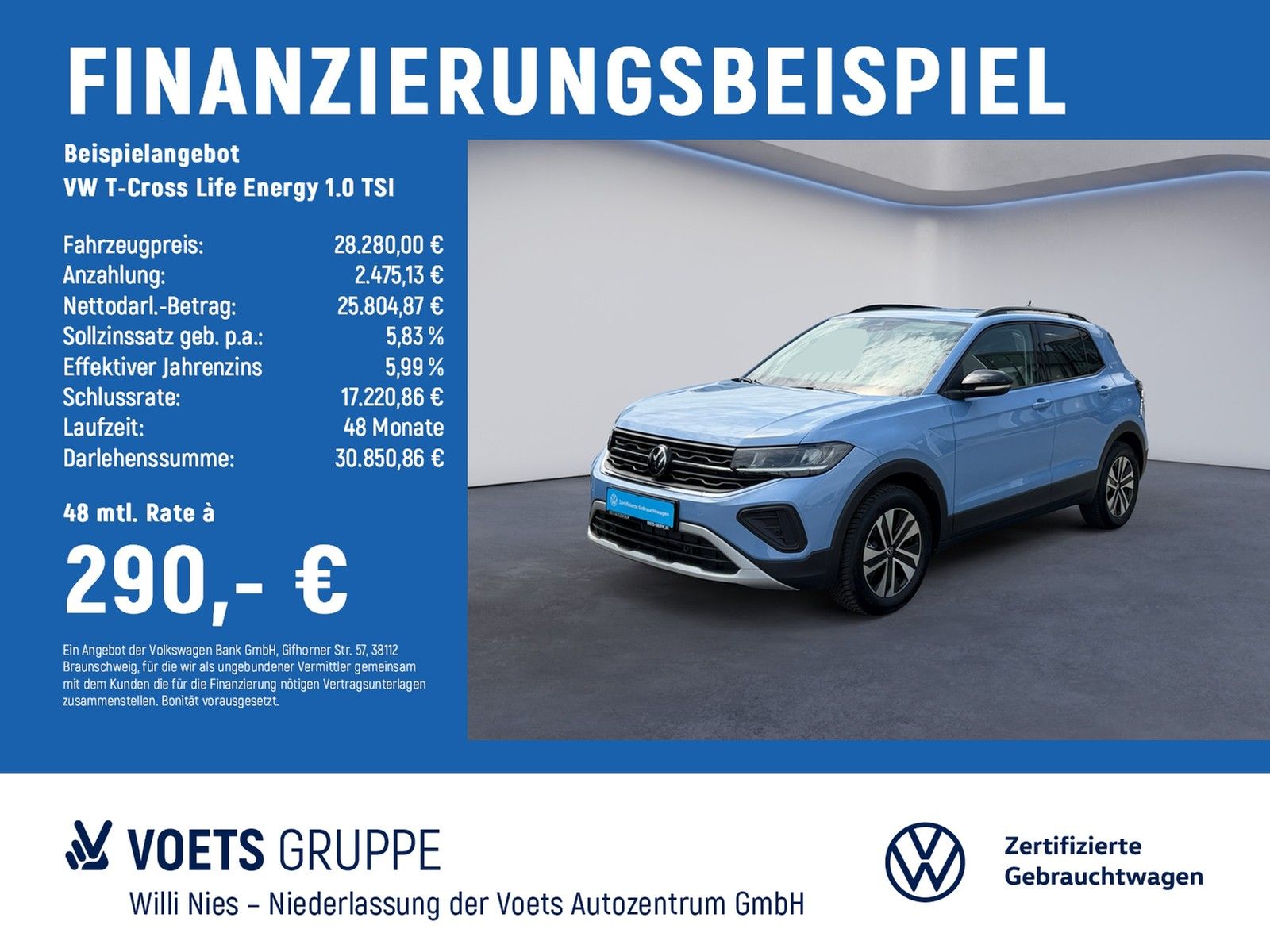 Volkswagen T-Cross Life Energy 1.0 TSI LED+RearView+ACC