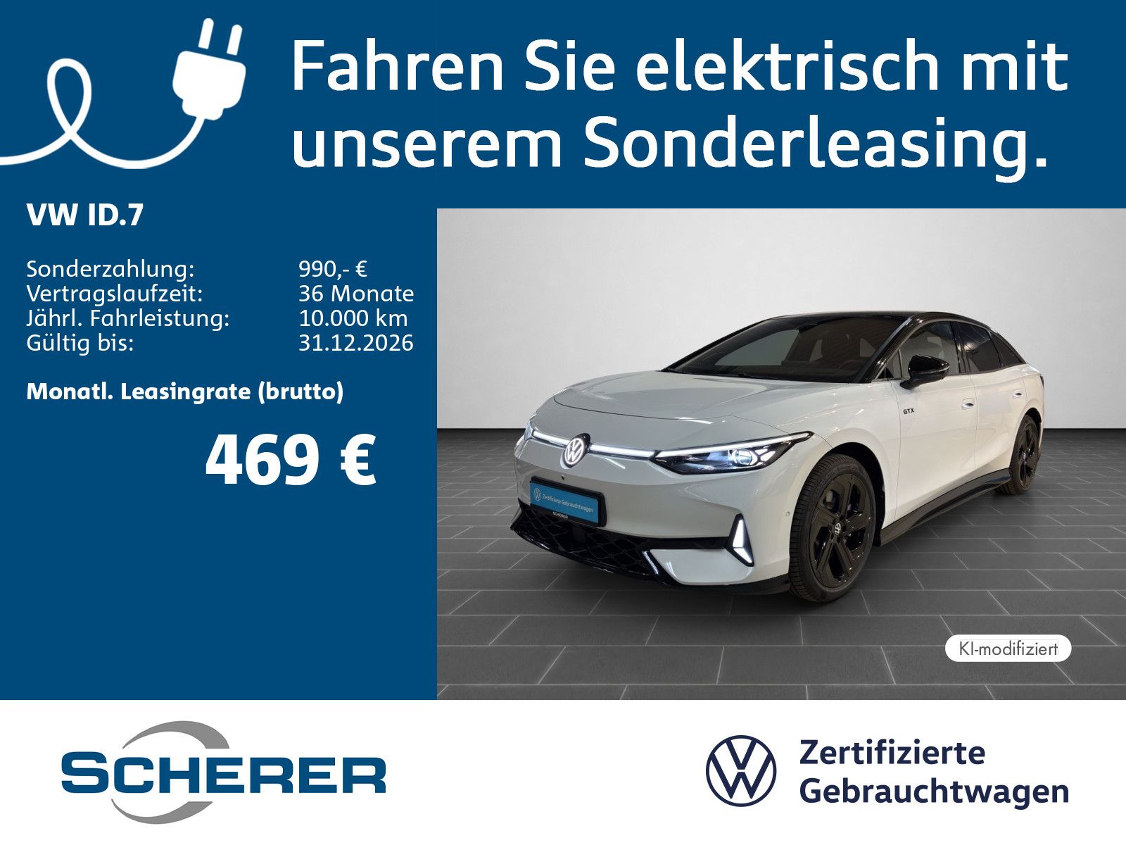 Volkswagen ID.7 GTX PANO AHK H&K MATRIX WäPu DCC 360° ergoA
