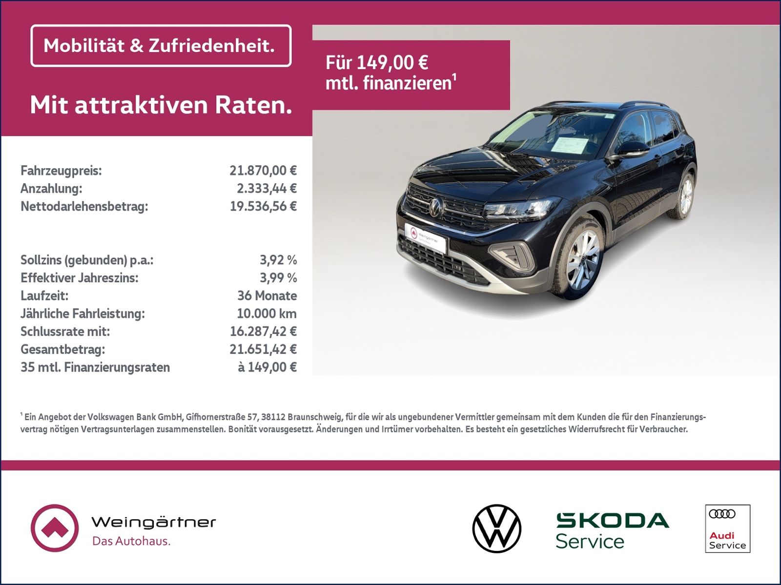T-Cross GOAL 1.0 TSI, Navi, ACC, LED 5-Gang