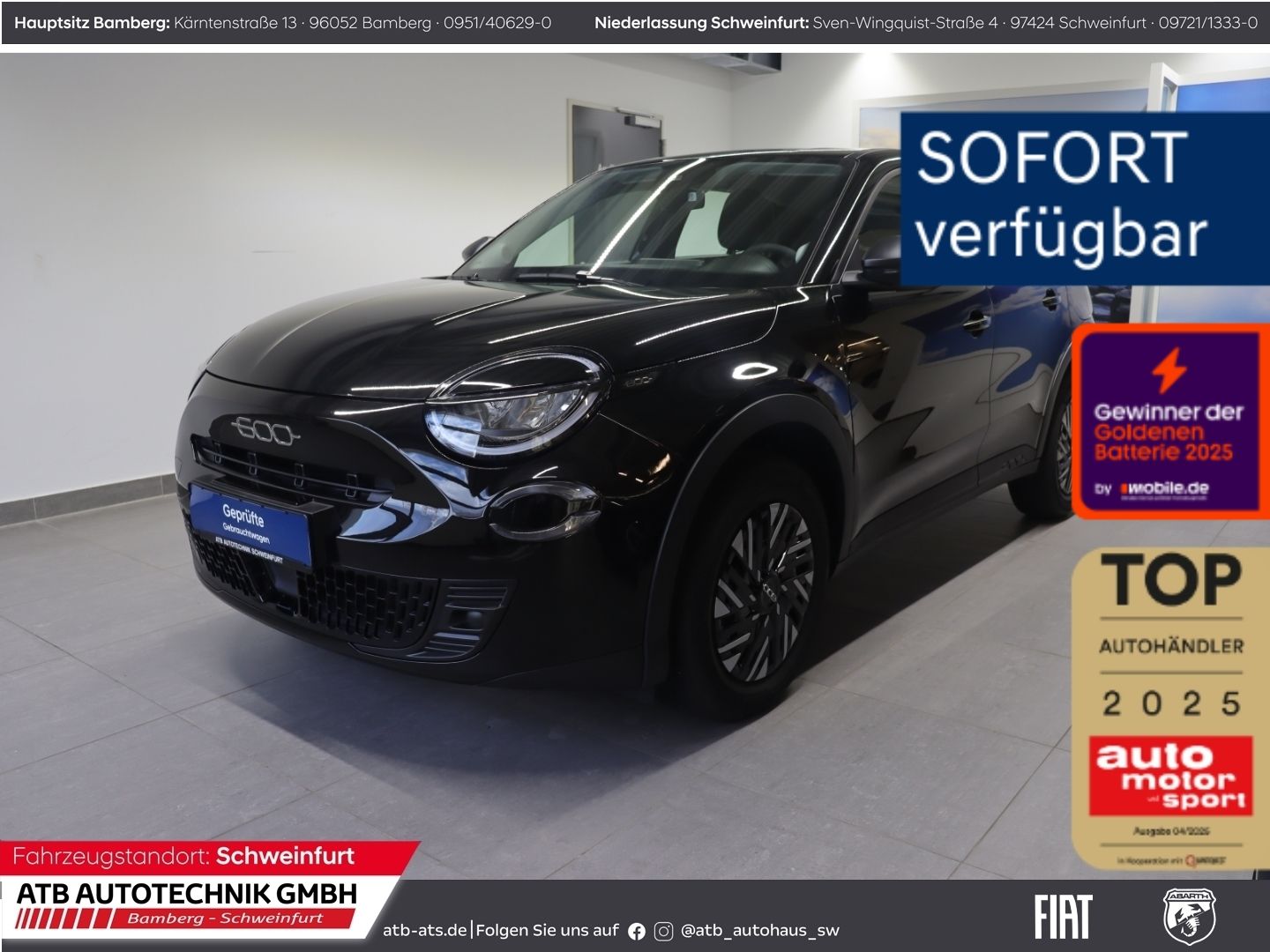 Fahrzeugabbildung Fiat 600 125-Jahre-Edition Hybrid 1,2 T3 74kW (100PS)