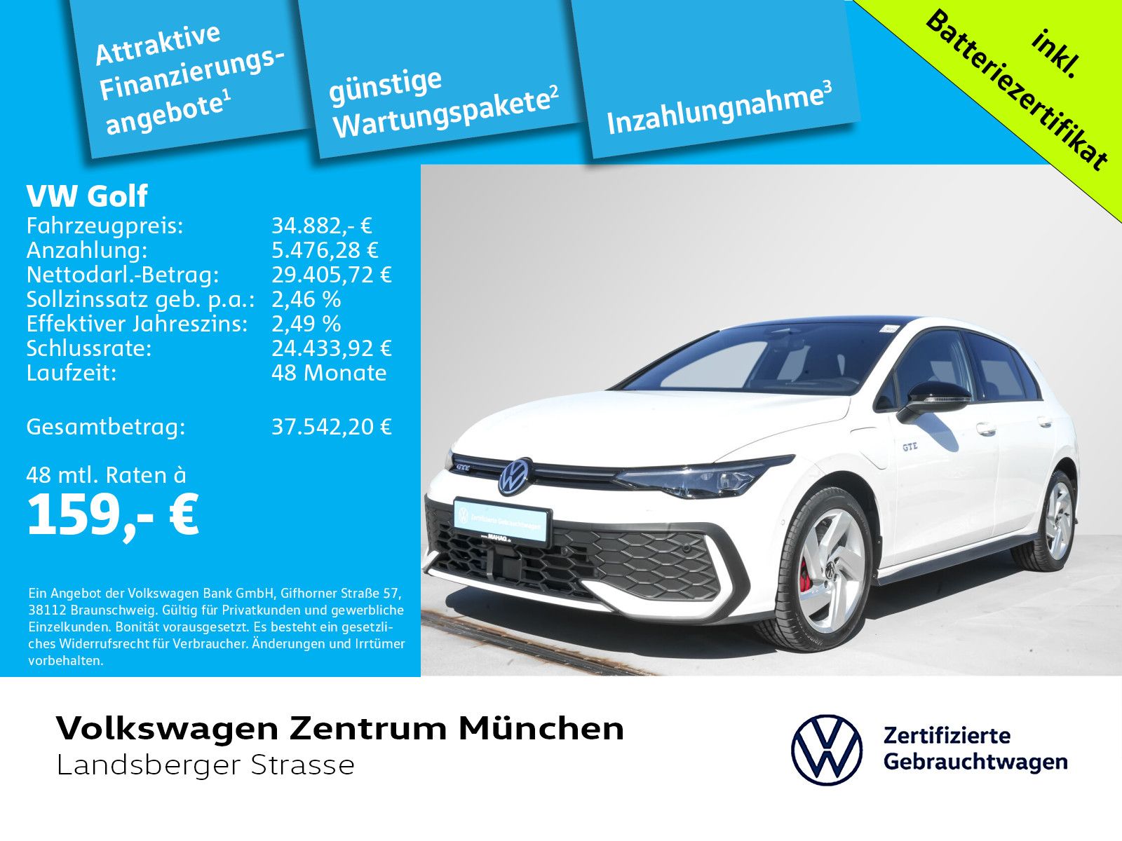 Volkswagen Golf VIII GTE 1.5 TSI eHybrid BlackStyle AHK ACC foto 2