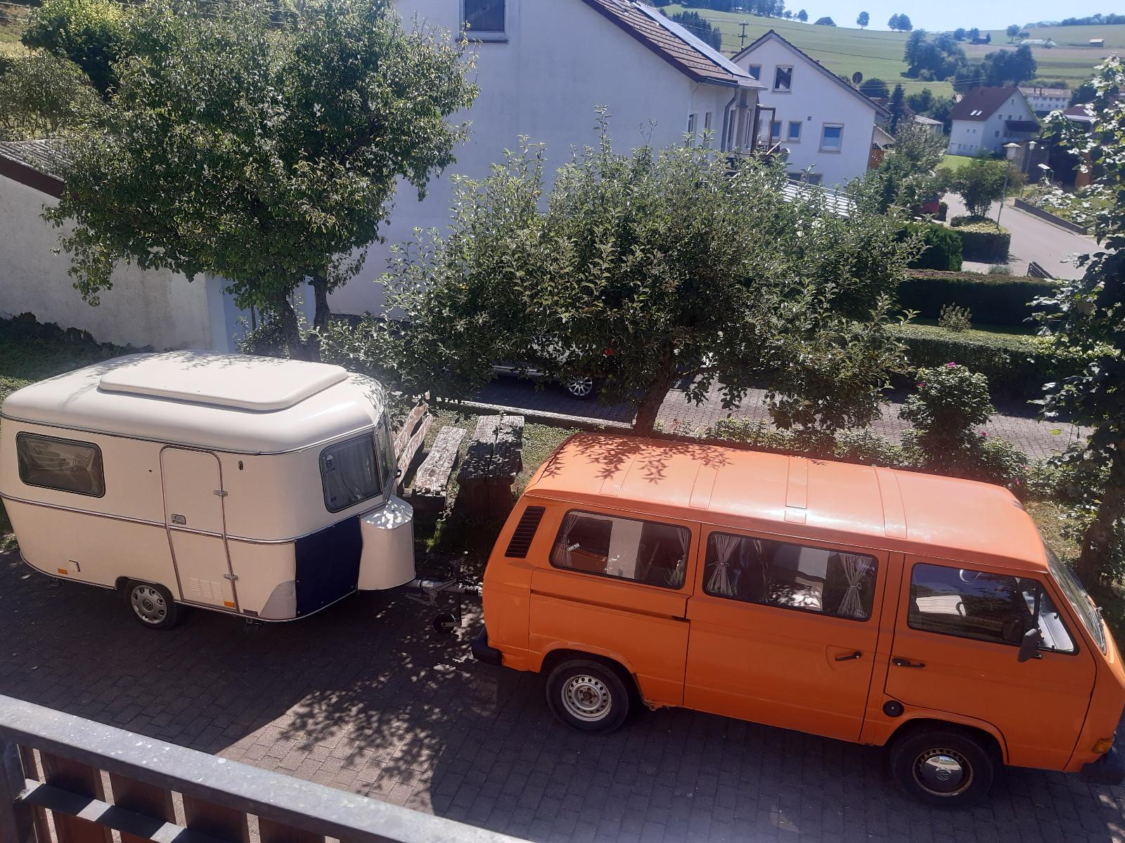 Volkswagen VW-Bus Transporter T3 Camper Orange TÜV Oldtimer