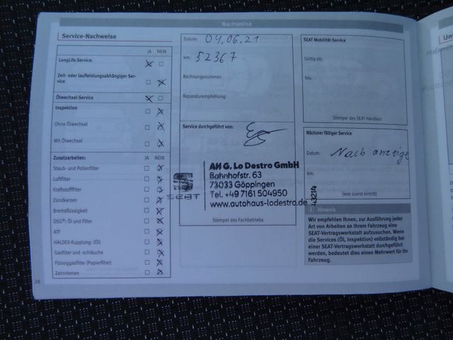 Fahrzeugabbildung Seat Leon FR/1.Hd/LED/150PS/Navi/SitzH/PDC/