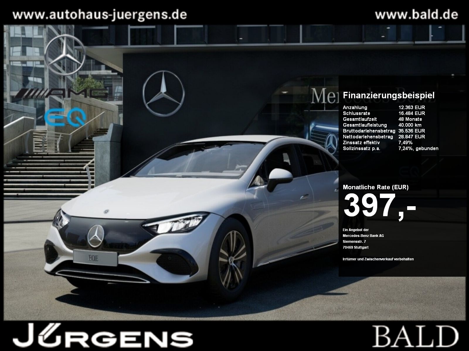 MERCEDES-BENZ EQE 350 Electr-Art/AHK/LED/Cam/Distr/Memo/Totw