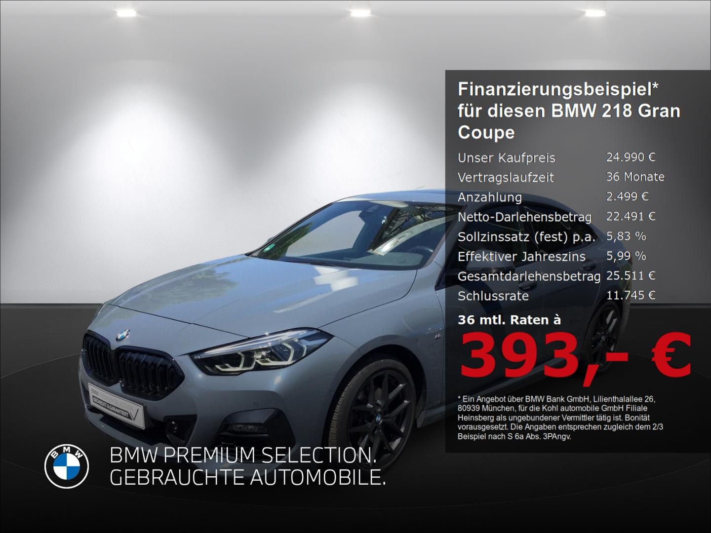 BMW 218 Gran Coupe i M Sport Panoramadach Lenkradhei