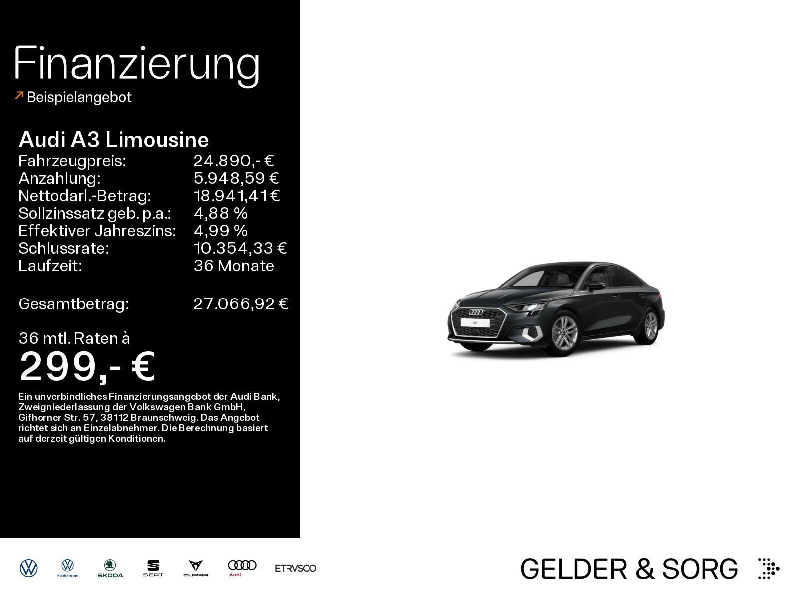 Audi A3 Limousine 35 TFSI advanced LED*EPH+*Sound*GRA