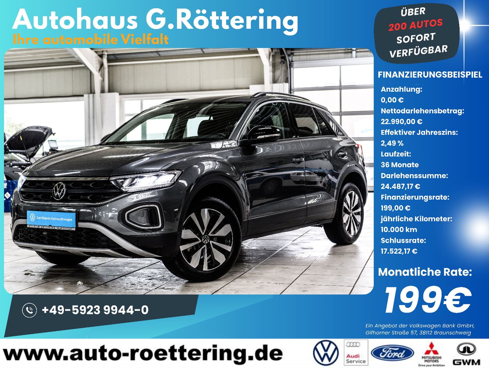 Fahrzeugabbildung Volkswagen T-Roc Goal 1.0 TSI LED+NAVI+ACC+APP