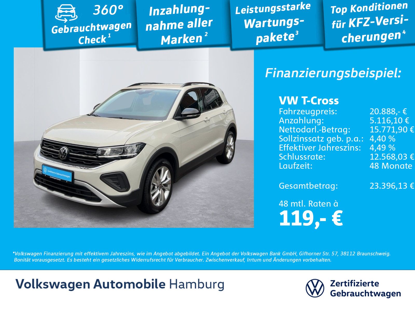 Volkswagen T-Cross 1.0 TSI Goal Navi Sitzhzg LED ACC