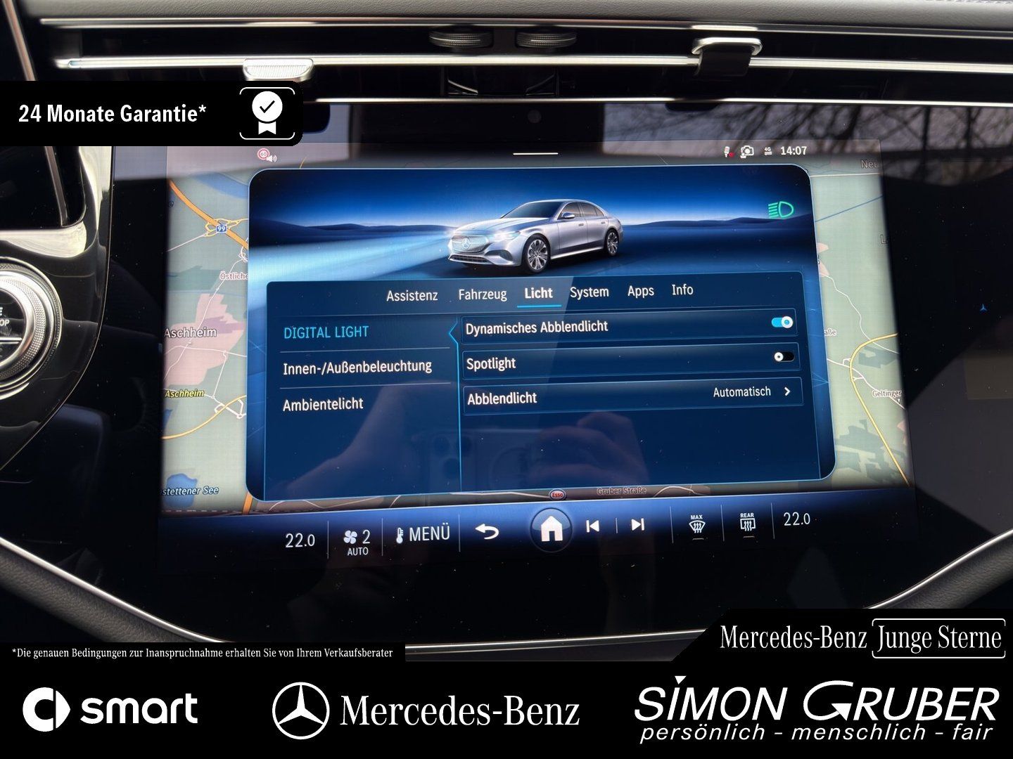 Fahrzeugabbildung Mercedes-Benz E 220 d AMG MBUX Superscreen 360° Burm KeyGo 21"