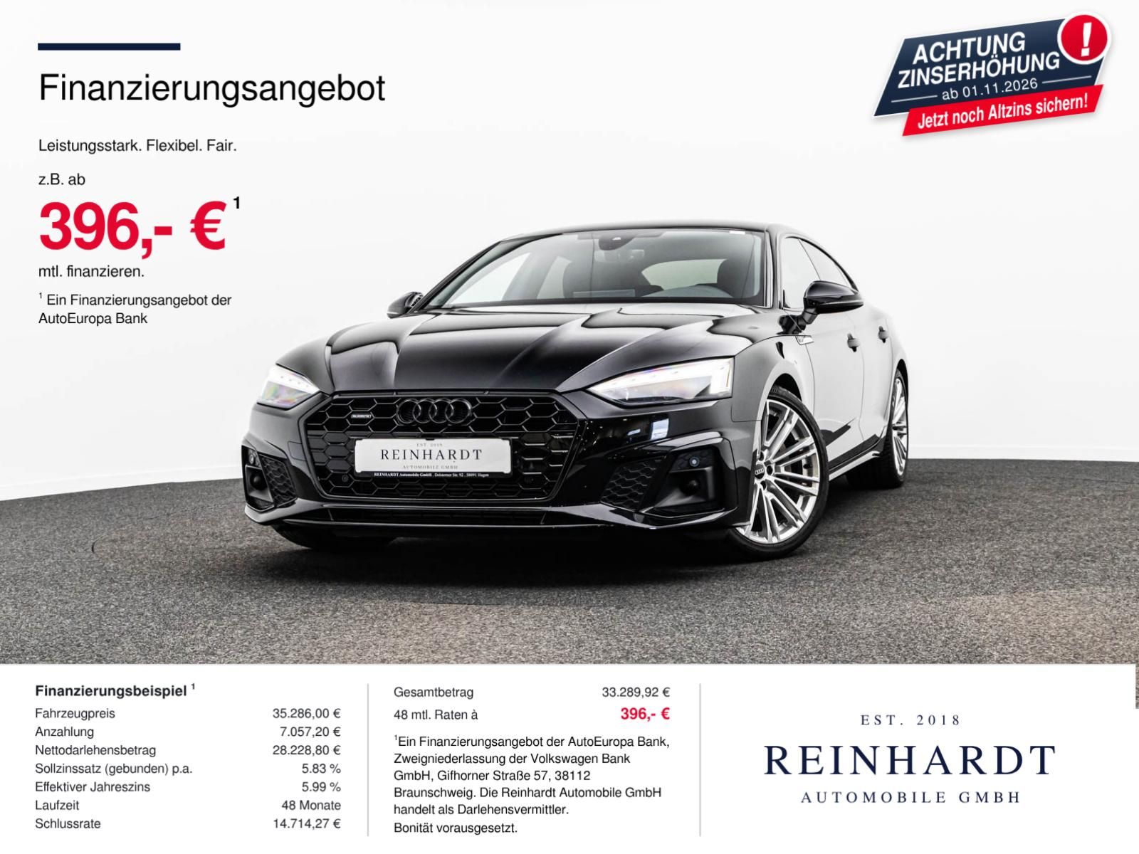 Audi A5 SPORTBACK 45TFSi Q 2x S LINE BLACK MTRX ACC foto 1