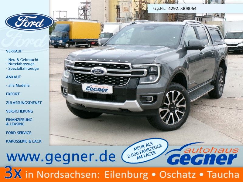 Vorderansicht des FORD Ranger 3.0L Platinum V6 HARDTOP DoKa AHK 360Kam