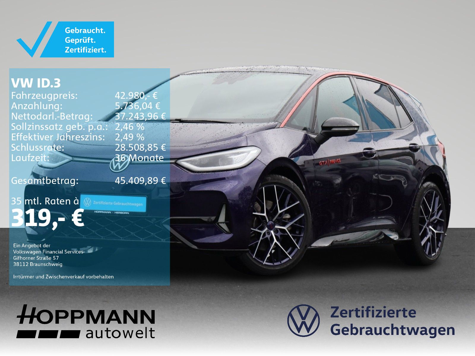 Volkswagen ID.3 GTX Fire & Ice 360°Cam HuD Navi Keyless foto 1