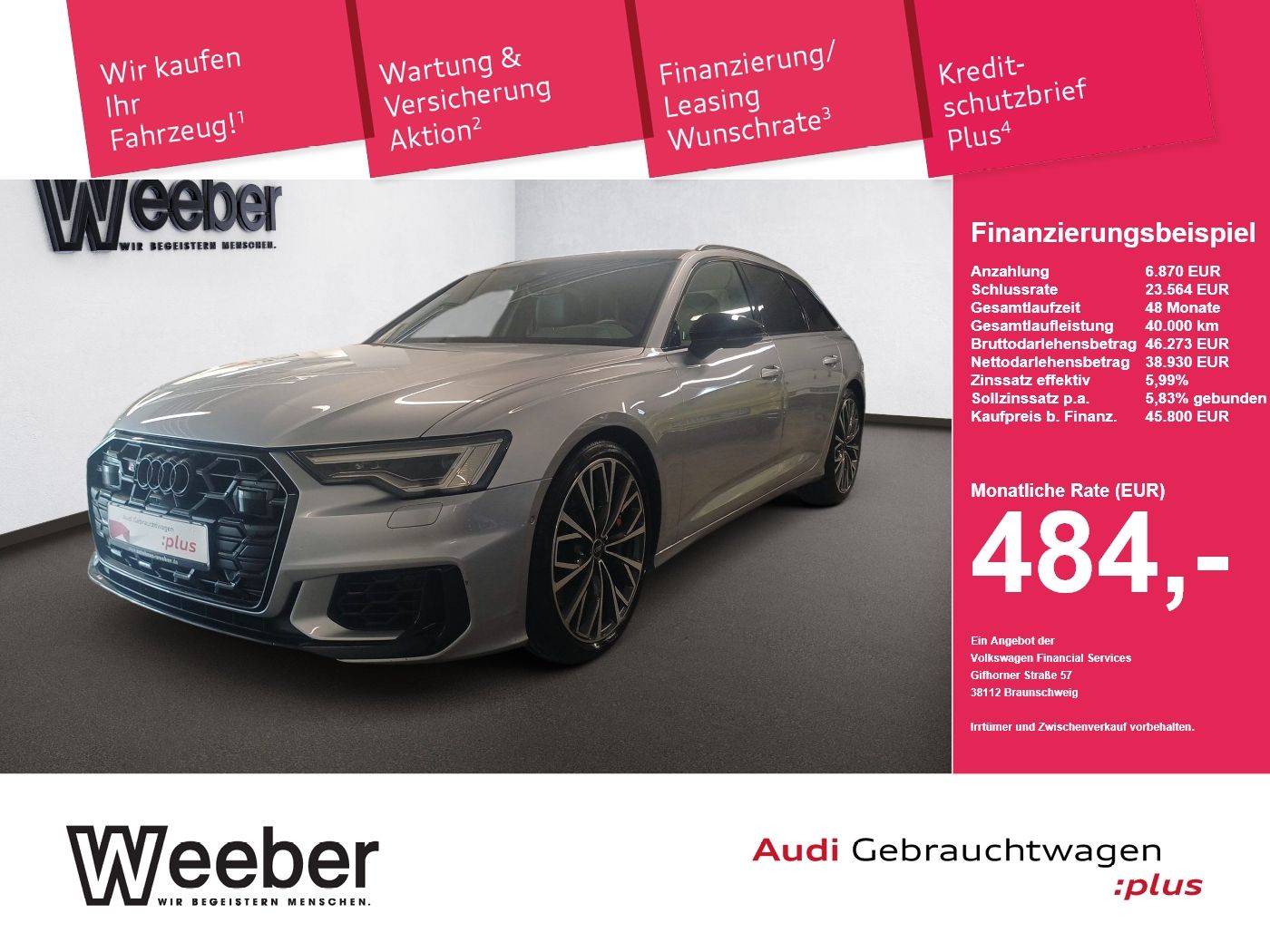 Audi S6 Avant quattro *LEDER*AHK*PANO*BLACKSTYLE*4x S