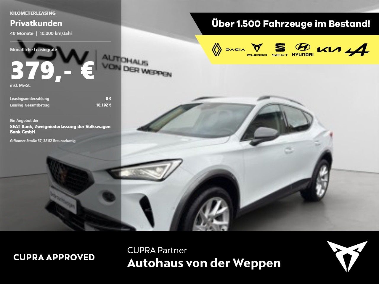 Cupra Formentor 1.5 TSI 5J.Herstellergarantie.Navi,LED