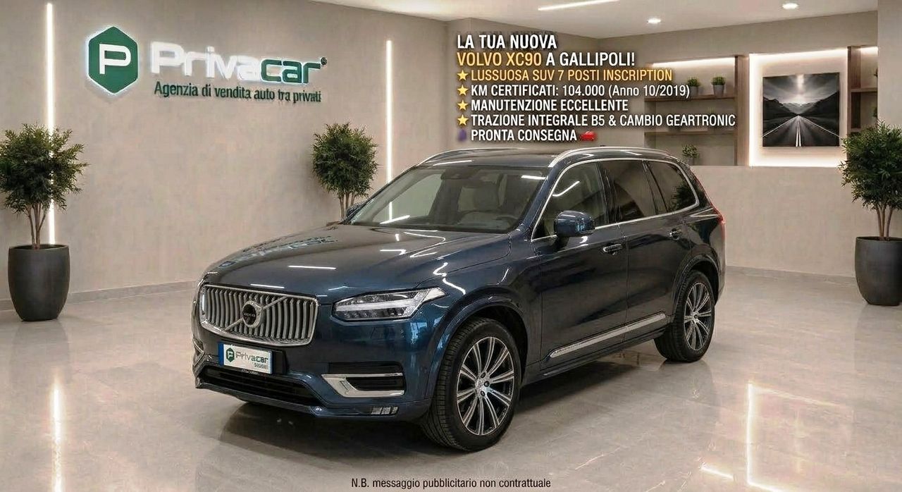 Volvo XC 90 B5 (d) AWD Geartronic 7 posti Inscri