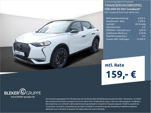 DS Automobiles DS3 Crossback PureTech 100 So Chic